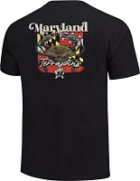 Image One Men's Maryland Terrapins Black Crab State Flag T-Shirt