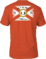 FloGrown Men's Miami Hurricanes Orange Washed Flag T-Shirt