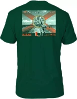 FloGrown Men's Miami Hurricanes Green Trolling Flag T-Shirt