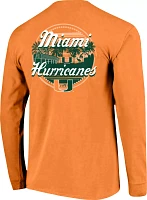 Image One Men's Miami Hurricanes Orange Campus Pride Long Sleeve Shirt