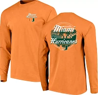 Image One Men's Miami Hurricanes Orange Campus Pride Long Sleeve Shirt