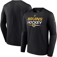 NHL Boston Bruins 2023 Authentic Pro Primary Logo Black Long Sleeve Shirt