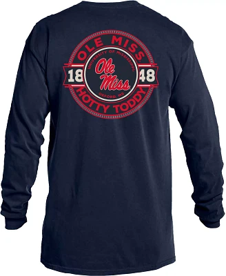 Image One Men's Ole Miss Rebels Blue Rounds Long Sleeve T-Shirt