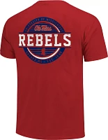 Image One Men's Ole Miss Rebels Red Striped Stamp T-Shirt