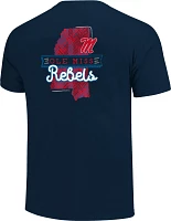 Image One Adult Ole Miss Rebels Navy Sketch Banner T-Shirt