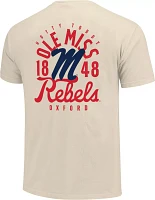 Image One Men's Ole Miss Rebels Ivory Mascot Local T-Shirt