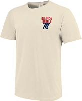 Image One Men's Ole Miss Rebels Ivory Mascot Local T-Shirt