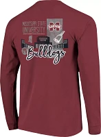 Image One Men's Mississippi State Bulldogs Maroon Building Strip Long Sleeve T-Shirt