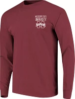 Image One Men's Mississippi State Bulldogs Maroon Building Strip Long Sleeve T-Shirt