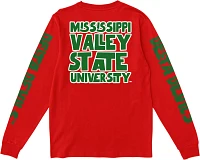 Tones of Melanin Mississippi Valley State Delta Devils Red Concert Long Sleeve T-Shirt