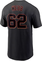 Nike Men's San Francisco Giants Logan Webb #62 Black T-Shirt