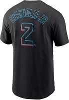 Nike Men's Miami Marlins Jazz Chisholm #2 Black T-Shirt