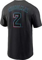 Nike Men's Miami Marlins Jazz Chisholm Jr. #2 Black T-Shirt