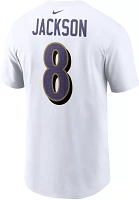 Nike Men's Baltimore Ravens Lamar Jackson #8 White T-Shirt