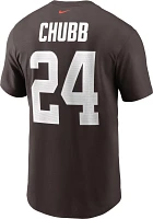 Nike Men's Cleveland Browns Nick Chubb #24 Seal Brown T-Shirt