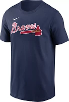 Nike Men's Atlanta Braves Ozzie Albies #1 Navy T-Shirt