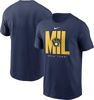 Nike Men's Milwaukee Brewers Navy Scoreboard T-Shirt