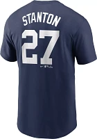 Nike Men's New York Yankees Giancarlo Stanton #27 Navy T-Shirt