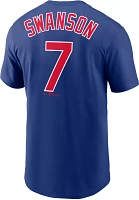 Nike Men's Chicago Cubs Dansby Swanson #7 Royal Blue T-Shirt