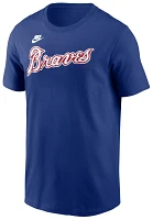 Nike Men's Atlanta Braves Hank Aaron #44 Blue Cooperstown T-Shirt