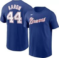 Nike Men's Atlanta Braves Hank Aaron #44 Blue T-Shirt