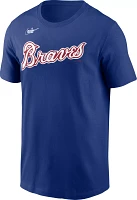 Nike Men's Atlanta Braves Hank Aaron #44 Blue T-Shirt