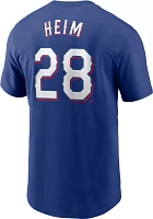 Nike Men's Texas Rangers Jonah Heim #28 Blue T-Shirt