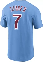 Nike Men's Philadelphia Phillies Trea Turner #7 Light Blue T-Shirt