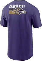 Nike Men's Baltimore Ravens Blitz Back Slogan Purple T-Shirt