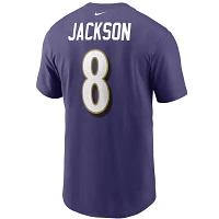 Nike Men's Baltimore Ravens Lamar Jackson Logo Purple T-Shirt