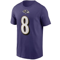 Nike Men's Baltimore Ravens Lamar Jackson Logo Purple T-Shirt