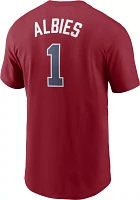 Nike Men's Atlanta Braves Ozzie Albies #1 Red T-Shirt