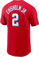 Nike Men's Miami Marlins Jazz Chisholm #2 Red 2021 City Connect T-Shirt