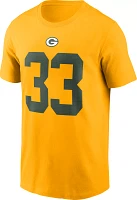 Nike Men's Green Bay Packers Aaron Jones #33 Gold T-Shirt