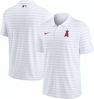 Nike Men's Los Angeles Angels White Authentic Collection  Stripe Polo