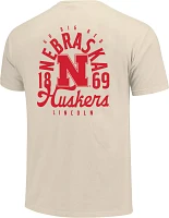 Image One Men's Nebraska Cornhuskers Ivory Mascot Local T-Shirt