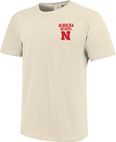 Image One Men's Nebraska Cornhuskers Ivory Mascot Local T-Shirt