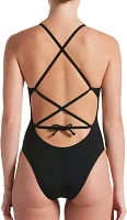 Nike Women's HydraStrong Lace Up Tie Back One Piece Swimsuit