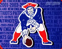 Hex Head New England Patriots 15" Round Sign