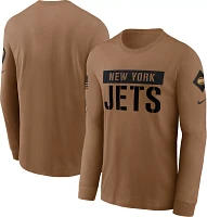 Nike Men's New York Jets 2023 Salute to Service Brown Long Sleeve T-Shirt