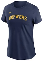 Nike Women's Milwaukee Brewers Christian Yelich #22 Navy Home T-Shirt