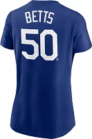 Nike Women's Los Angeles Dodgers Mookie Betts #50 Dodger Blue T-Shirt