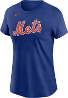 Nike Women's New York Mets Francisco Lindor #12 Blue T-Shirt