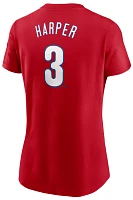 Nike Women's Philadelphia Phillies Bryce Harper #3 Red Home T-Shirt