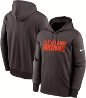 Nike Men's Cleveland Browns Therma-FIT Wordmark Brown Hoodie