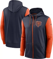 Nike Men's Chicago Bears Therma-FIT Color Block Navy Full-Zip Hoodie