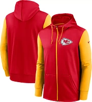 Nike Men's Kansas City Chiefs Therma-FIT Color Block Red Full-Zip Hoodie