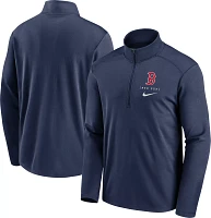 Nike Men's Boston Red Sox Navy Logo Pacer Quarter-Zip Pullover