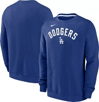 Nike Men's Los Angeles Dodgers Dodger Blue Fleece Crew Neck Sweatshirt