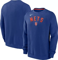 Nike Men's New York Mets Blue Fleece Crew Neck Sweatshirt